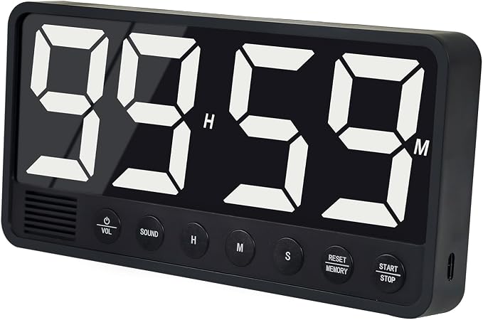 Digital Kitchen Timer with 7.1” Extra Large Display, Rechargeable Magnetic LED by MOSTRUST