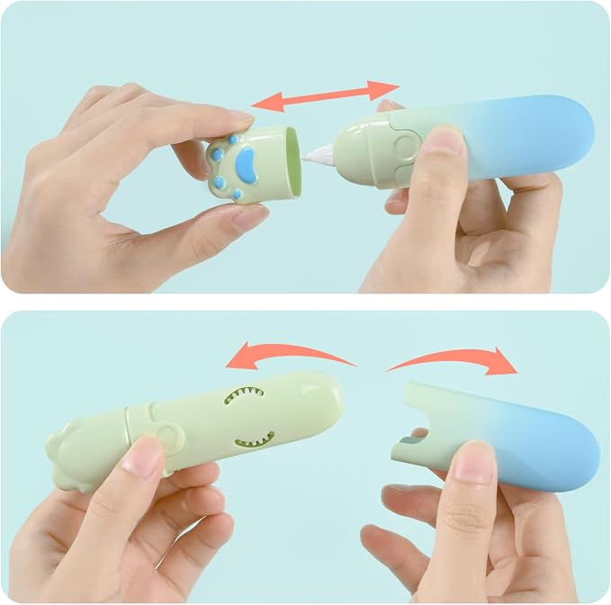 Temiary 4P Cute Cat Paw White Correction Tapes, Aesthetic Applicator Set - Image 4