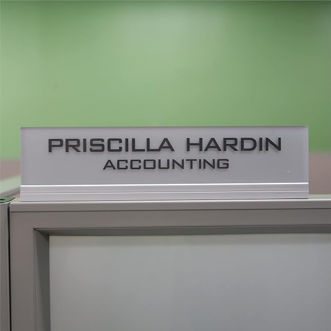 Printex Design - Personalized Office CUBICLE Name Plate & Sign. Modern Aluminum - Image 3