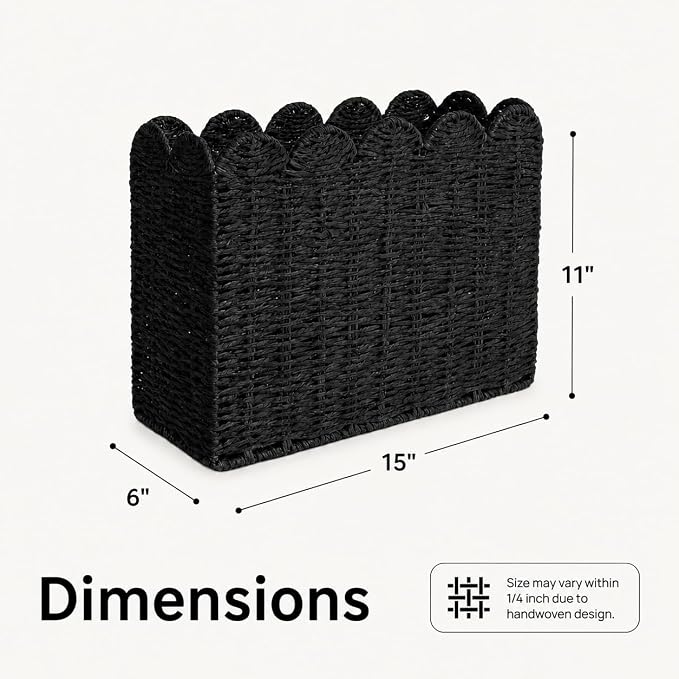 Black Paper Rope Magazine Holder - Image 5
