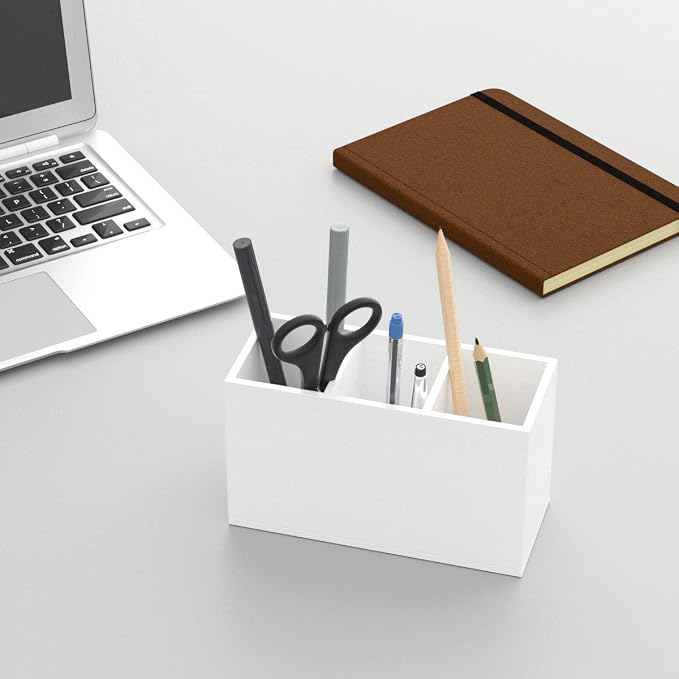 NIUBEE Acrylic Pen Holder 3 Compartments - Image 4