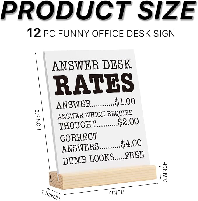 Funny Office Decor Desk Signs, 12 Different Cards Desktop Novelty, Boss Day - Image 3