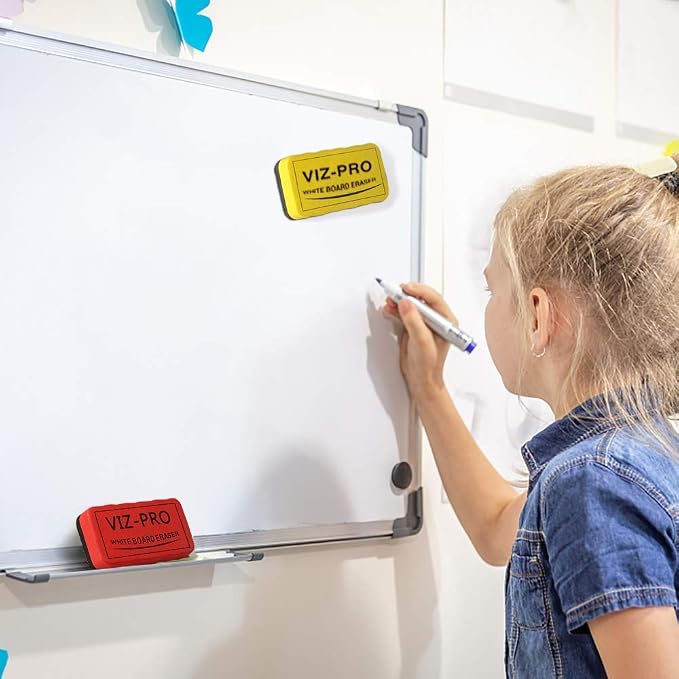 VIZ-PRO Magnetic White Board Eraser, 3 Colored Eraser, 3 Piece - Image 6