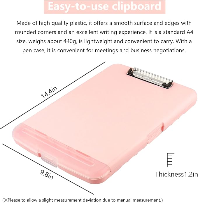 SFLHHDM Plastic Clipboard with Storage, High Capacity Clip Boards 8.5x11 with - Image 4