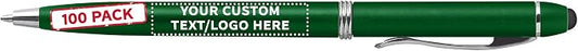 DISCOUNT PROMOS Custom Twist Action Plastic Stylus Pens, Personalized Bulk Pack by DISCOUNTPROMOS