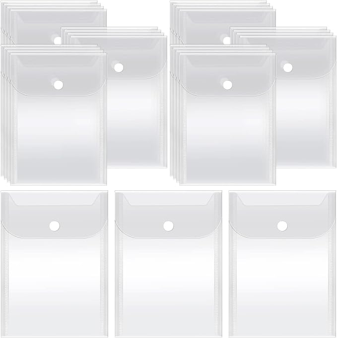 Vmiapxo 40 Pack Stamp and Die Storage Pockets, Reusable Small Plastic Envelopes by Vmiapxo
