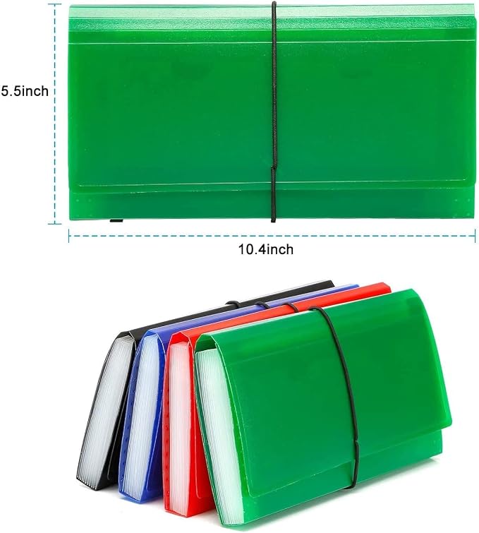 SEEKIND Expanding File Folder 4 Pack, 10.4' 5.5' Receipt Organizer Folder - Image 2