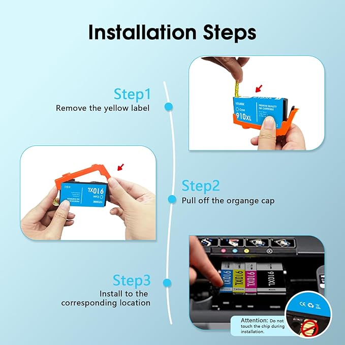 910XL Ink Cartridges Combo Pack Compatible for HP 910 XL Works with HP OfficeJet 8010e 8012e 8014e 8015e 80188022e OfficeJet Pro 8020e 8024e 8025e 8028e 8035e (4Pack)-DeskLoop Office