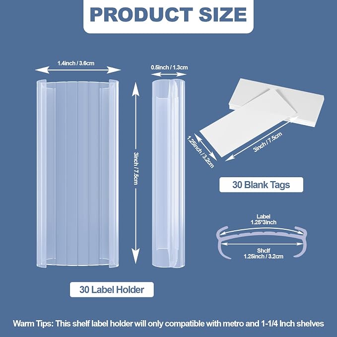100 Pcs Label Holder Shelf Labels, Wire Shelf Label Holder - Image 2