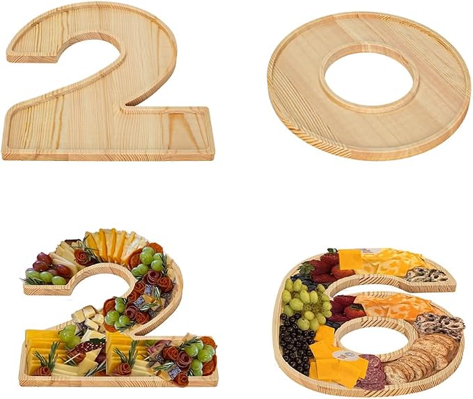MRPAPA White Fillable Number 2026 Charcuterie Board Set, 2026 Number Serving by MRPAPAMakeLifemoreEasy