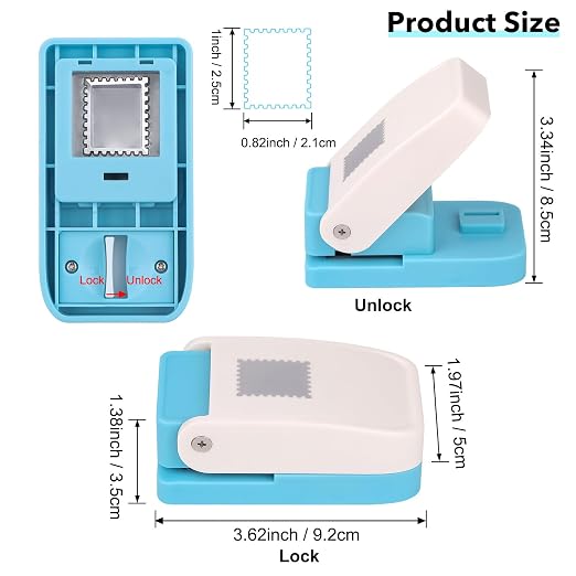 2 Pcs Stamp Punch, 1 Inch Square Stamp Punch & 1X0.8 Inch Rectangular Postage - Image 5