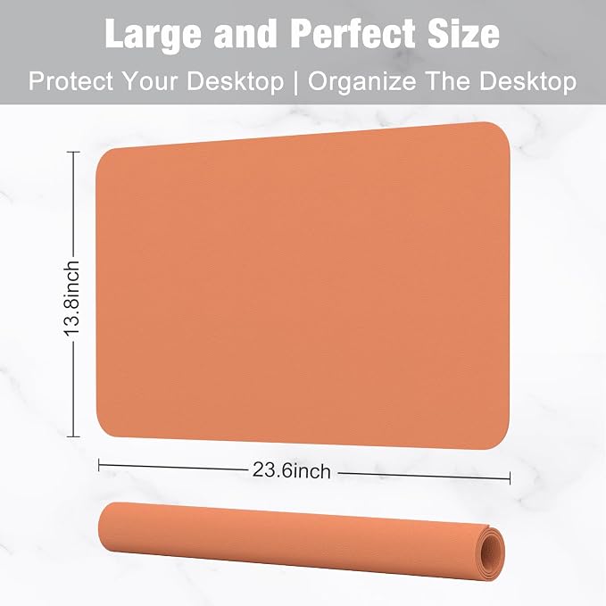 Hsurbtra Desk Pad, 23.6" x 13.8" PU Leather Desk Mat, M Extended Mouse Pad - Image 3