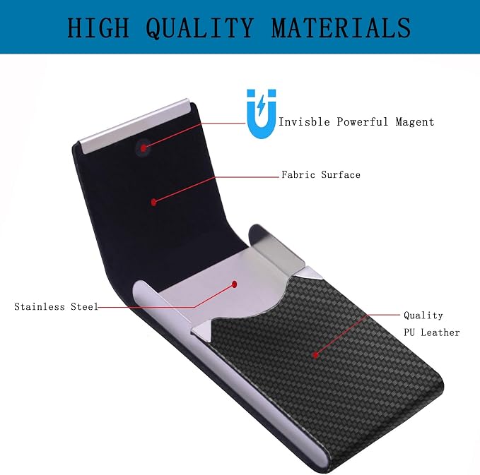 Business Card Holder with Ultra Slim Design, Business Card Case with Premium PU - Image 3