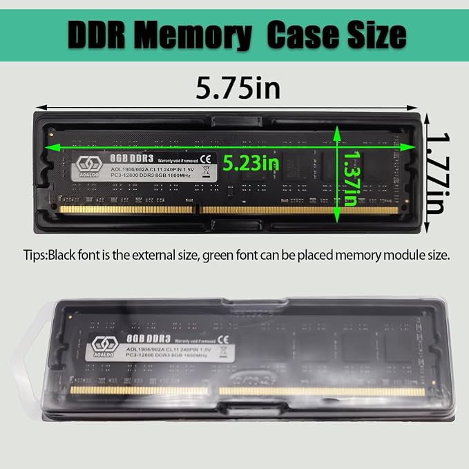 10 pcs DDR Memory Desktop RAM Module Case, Plastic Box Packaging Container - Image 2