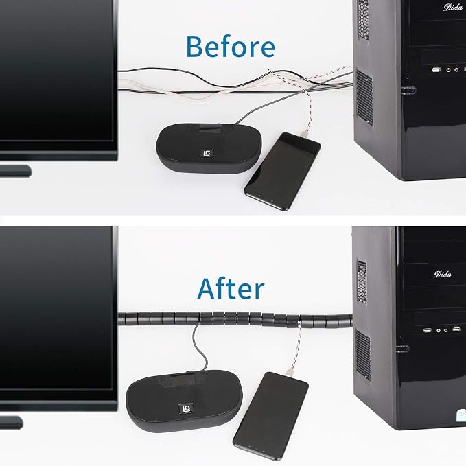 RELIANCER 10FT Cable Management Sleeve Organizer, 1/2 inch Coiled Cord - Image 7