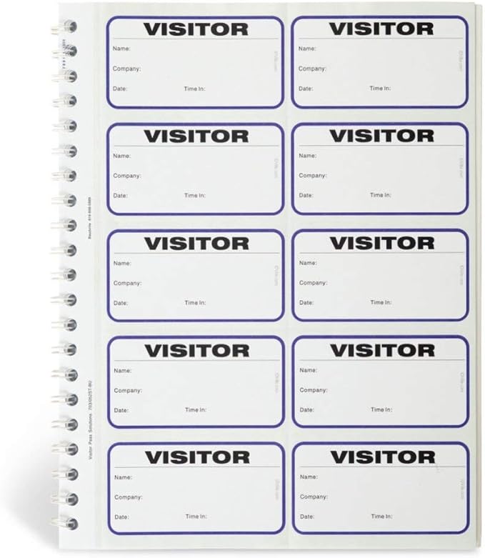 Visitor Log Book, Spiral-Bound Visitor Badges, Guest Register Book, Carbon Copy by IDCardPros