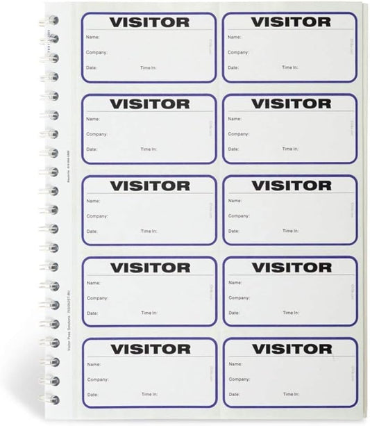 Visitor Log Book, Spiral-Bound Visitor Badges, Guest Register Book, Carbon Copy by IDCardPros