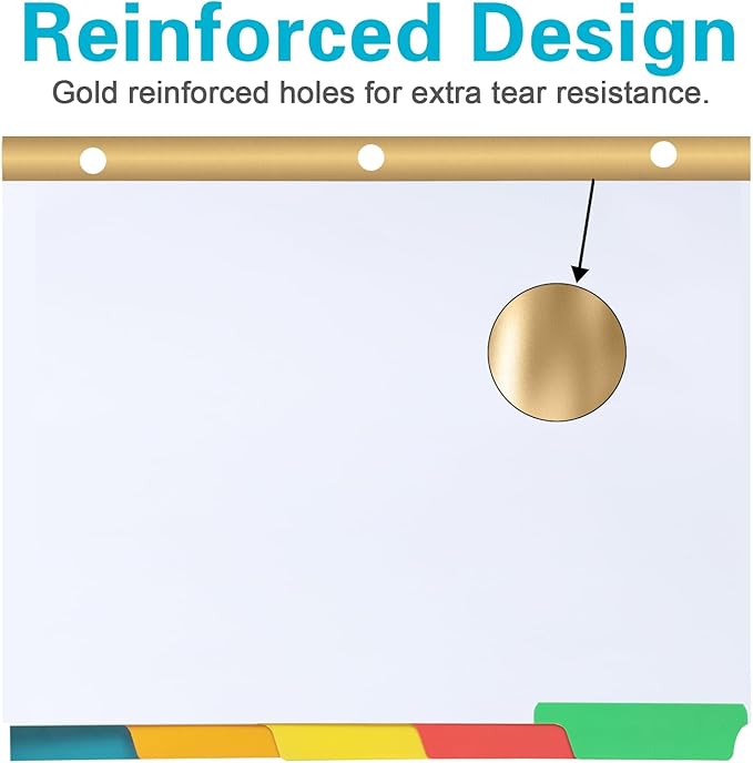 Binder Divider, PANDRI 120 Pack Binder Index White Dividers with 5 Tabs, Letter Size Paper Binder Divider for School Office Home Business-DeskLoop Office