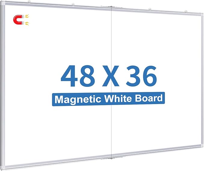 Magnetic Whiteboard Dry Erase, 48 x 36 inch Large White Board by TRIPOLLO