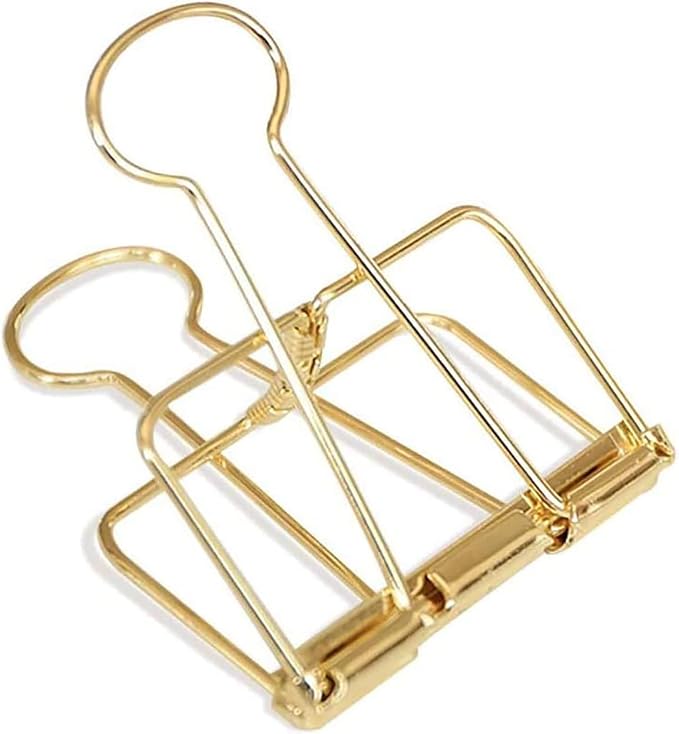 4Pcs Gold Hollow Out Long Tail Wire Binder Clips Paper Binder Clip Large Binder - Image 6
