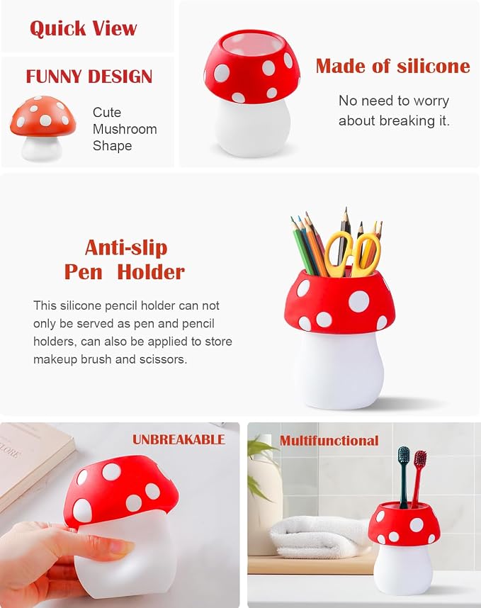 Silicone Pen Holder Cactus Pencil Holder Cute Pens Cup - Image 2
