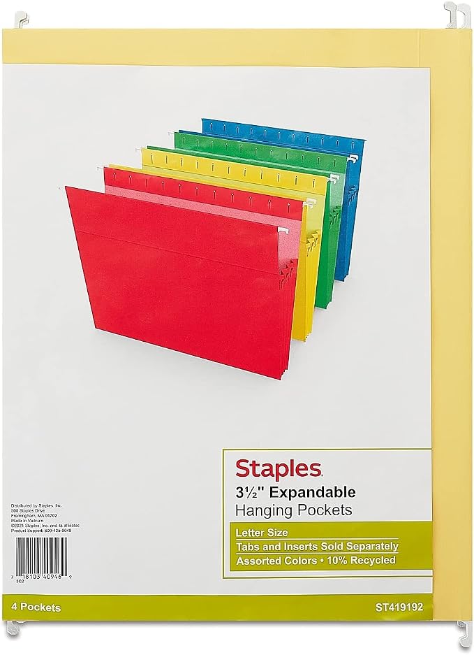 Staples Hanging File Folders, Letter Size, 3.5" Expansion, Heavy‑Duty - Image 5