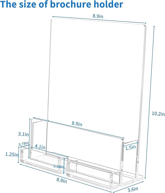 NIUBEE 6-Pack Acrylic Brochure Holder 8.5*11 inches, Plastic Flyer Display Stand - Image 3