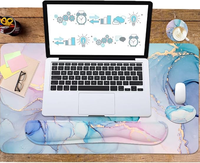 4-in-1 Large Gaming Mouse Pad, Keyboard Wrist Rest Pad & Wrist Support Mousepad - Image 6