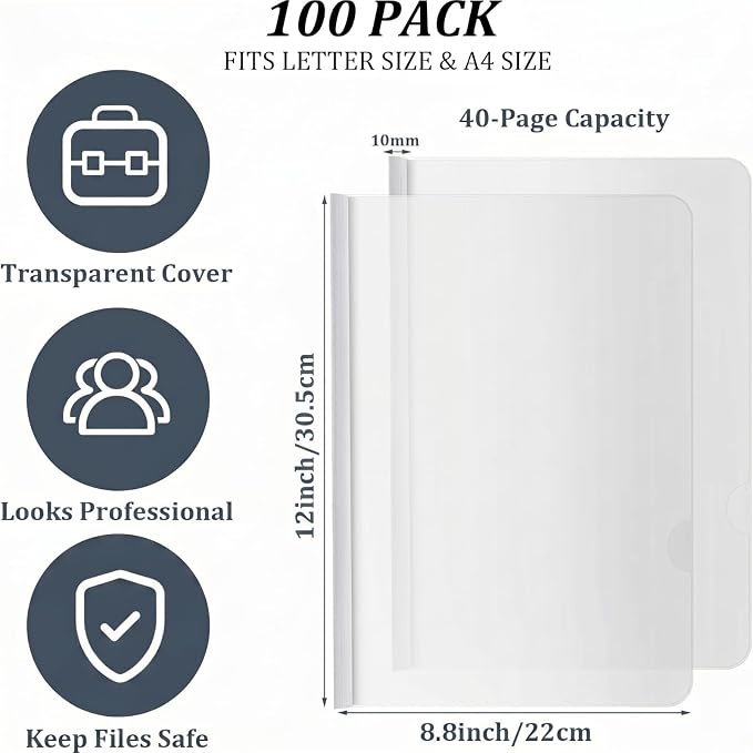 BBTO 100 Pcs Clear Report Covers - Image 2