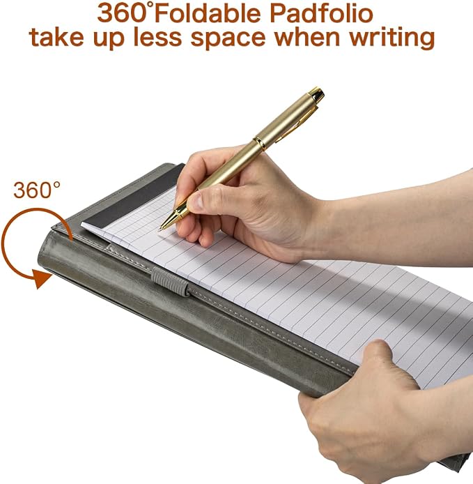 Padfolio Portfolio Binder, Faux Leather Folder, Resume Interview Legal Document - Image 5