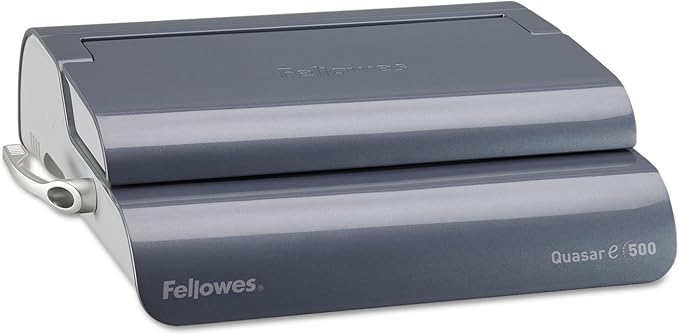 Fellowes 5216901 Quasar 500 Electric Comb Binding System, 16 7/8 x 15 3/8 x 5 1/8, Metallic Gray-DeskLoop Office