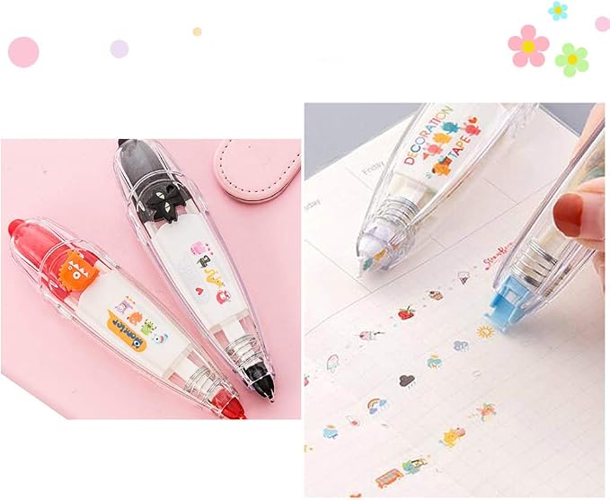 Geluode 6Pcs Decorative Correction Tape, Creative Cartoon Pattern Decorative - Image 3
