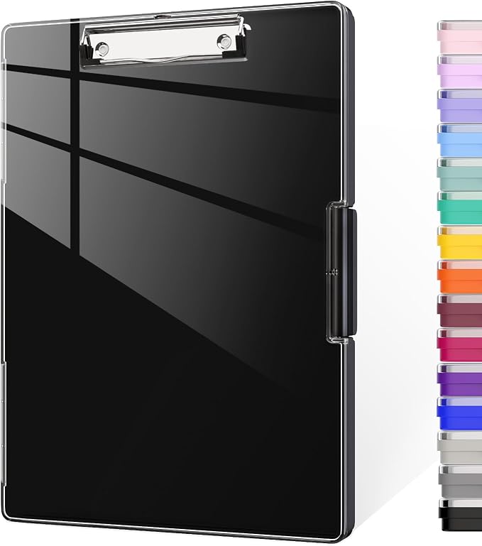 Piasoenc Clipboard with Storage, 8.5 x 11 ClipBoards with 2 Storage, Folio & by Piasoenc
