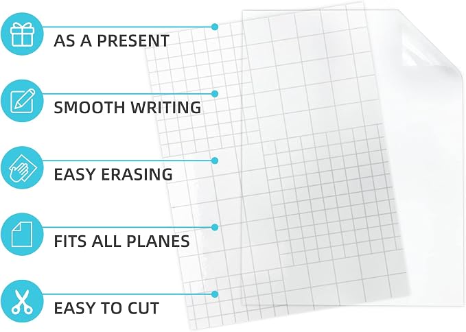 T&W SAME FILM 6 Pcs Dry Erase Board Sticker- Whiteboard Stickers-8.3''x11.7'' - Image 3
