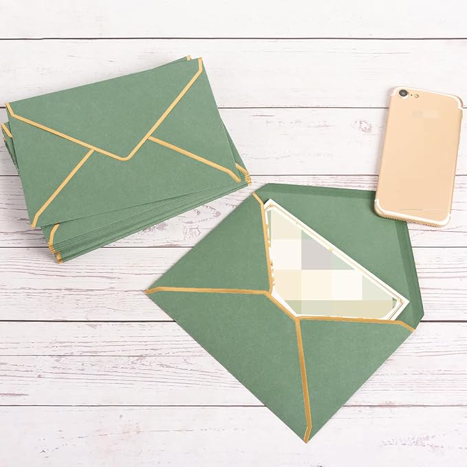 50 Pack A7 Envelopes Sage Green 5 x 7 - Image 4