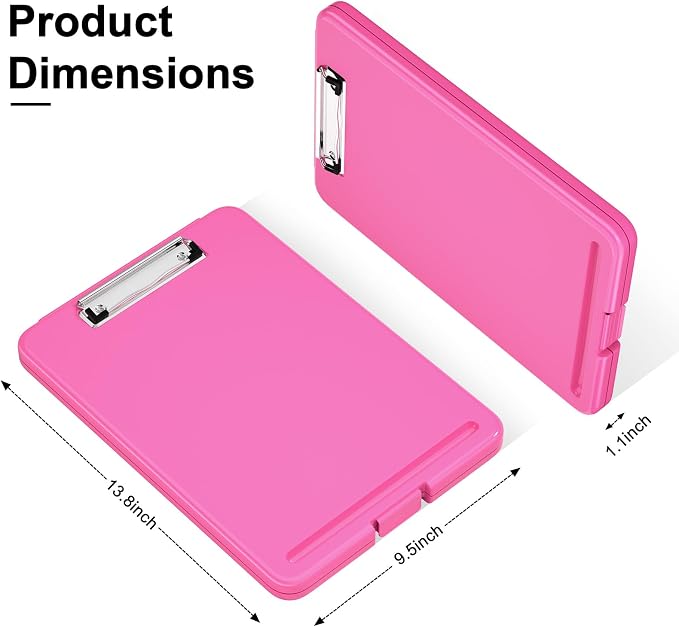 Hongri Clipboard with Storage, 8.5 x 11 Clip Board Foldable, Size 13.4 x 9.4 X - Image 2