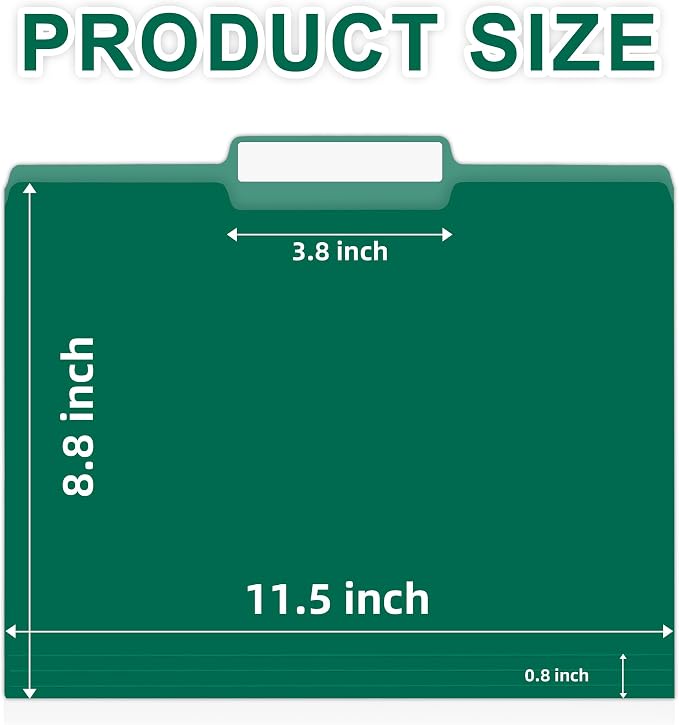 100 Packs File Folders, 1/3-Cut Tabs, File Folders Letter Size, 8.5x11 Inch - Image 2