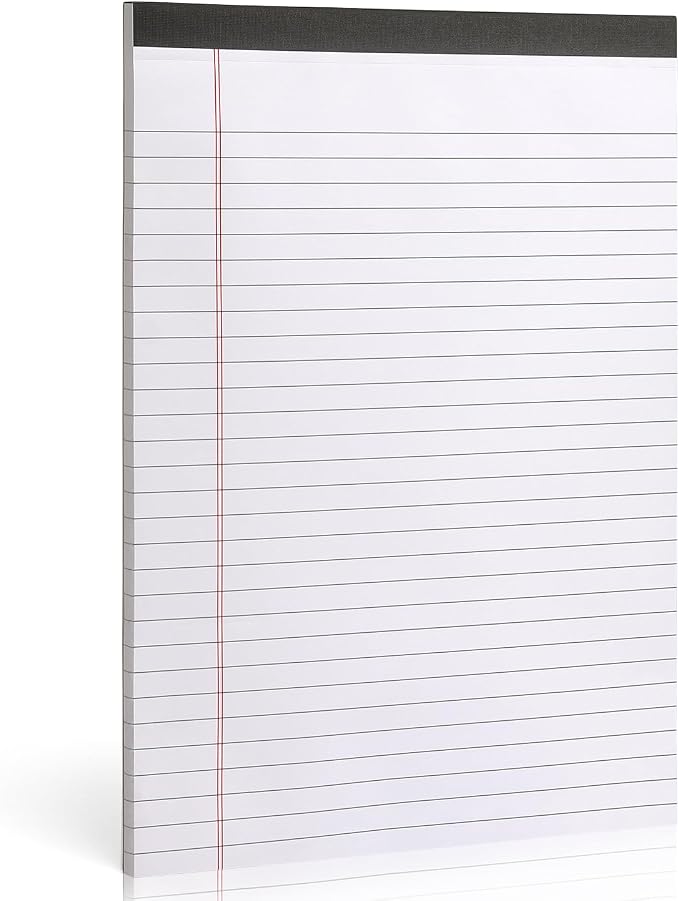 ZZTX Legal Pad 8.5x11 Inch White Lined 50 Sheets 1 Pack | A4 letter, Thick & by ZZTX