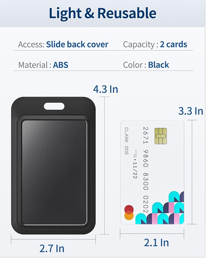 Uniclife 6 Pack Sliding ID Badge Holder Vertical Hard Plastic Case - Image 5