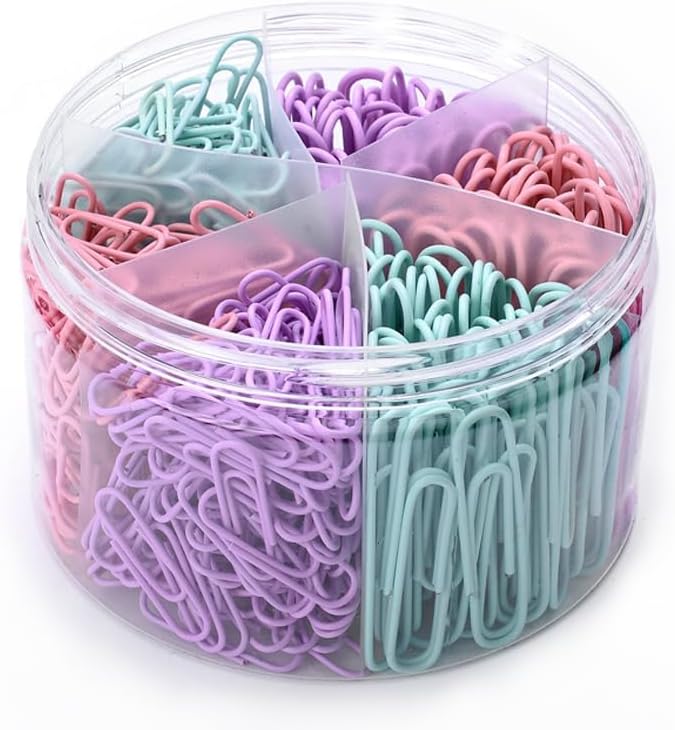 Macaron Colored Paper Clips, Large Small（1.1 inch & 2 inch） Paperclips - Image 2
