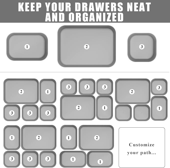 Drawer Organizers Bins 10 PCS for Bathroom Makeup Desk Office | - Image 3