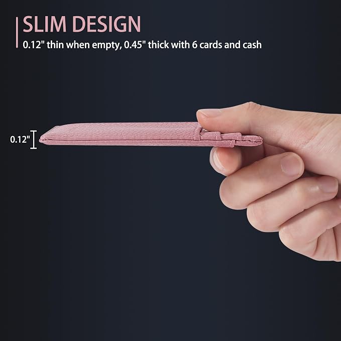 Travelambo Slim Wallet Front Pocket Minimalist Leather RFID Blocking Medium Size - Image 7