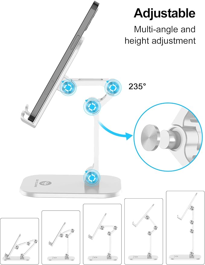 OCYCLONE Phone Stand, Adjustable Height and Angle Foldable Cell Phone Stand - Image 2