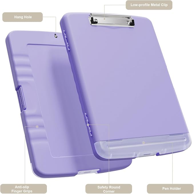 Piasoenc Clipboard with Storage, 8.5 x 11 Organization Box with Pen Holder and - Image 2