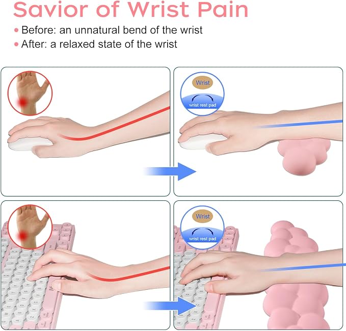 JIKIOU Upgrade Leather Cloud Keyboard Wrist Rest, Cloud Wrist Rest - Image 5