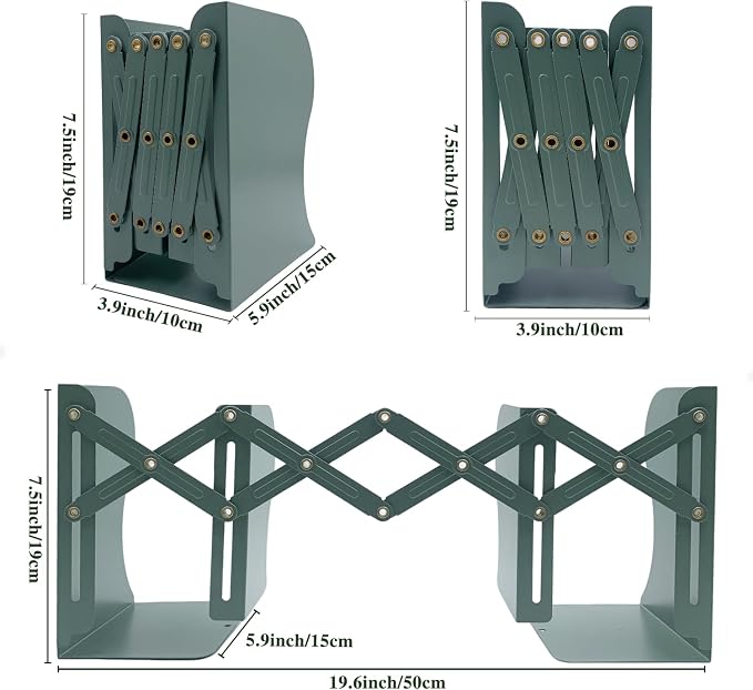 Adjustable Bookends Non Skid Decorative Bookends, Metal Bookend - Image 2