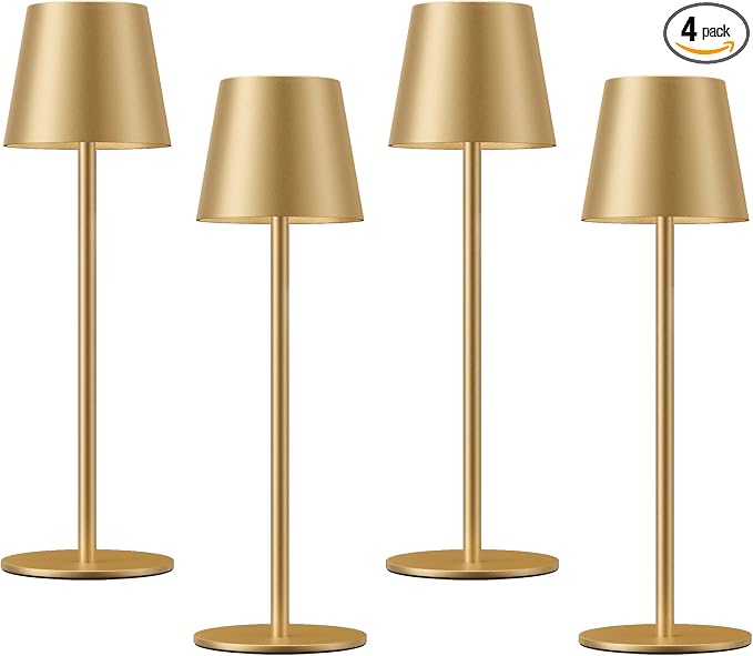Kakanuo Cordless Table Lamp Rechargeable Gold by KakanuoLightings