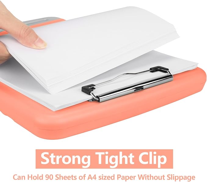 SFLHHDM Plastic Clipboard with Storage, High Capacity Clip Boards 8.5x11 with - Image 3