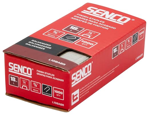 SENCO L10BABR 18 Gauge 1/4" Crown Finish Staples, 5/8" Length, Galvanized - Image 3