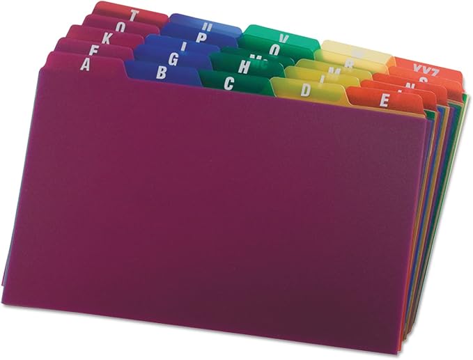 Oxford Poly Index Card Guides, Alphabetical, 25 Guides per Set by Oxford